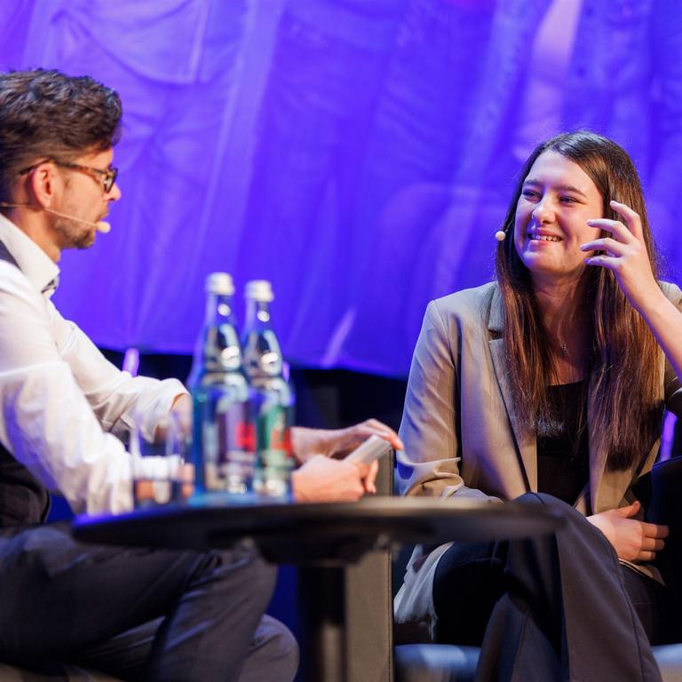 Uljana Kuchta im Gespräch mit dem Moderator